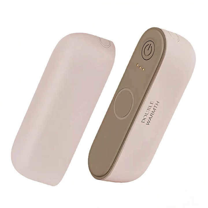 Set 2 Incalzitoare Electrice de Maini, Magnetic 2 In 1, 3 Trepte Pana la 60 C, USB-C Power Bank, 8 ore– Incalzitor De Maini Portabil, Anti-Alunecare, pentru Sport, Outdoor, Drumetii, Iarna, Incalzitoare Corporale, Roz