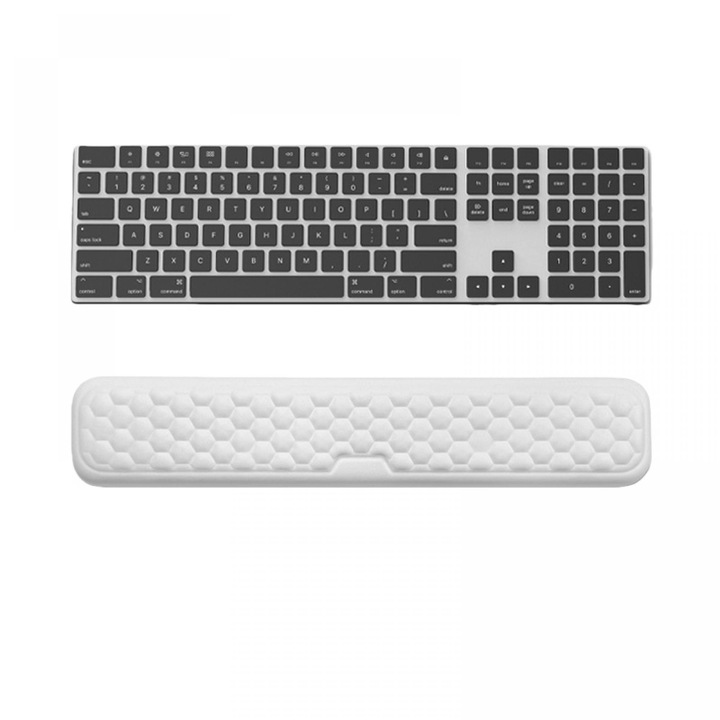 Set Suport Ergonomic Tastatura Si Relaxarea Incheieturilor, Spuma Cu Memorie, 80 × 440 mm, Alb