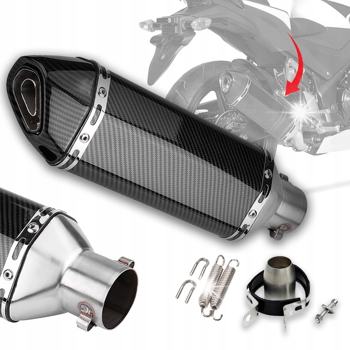 Toba de esapament pentru motocicleta sport, negru