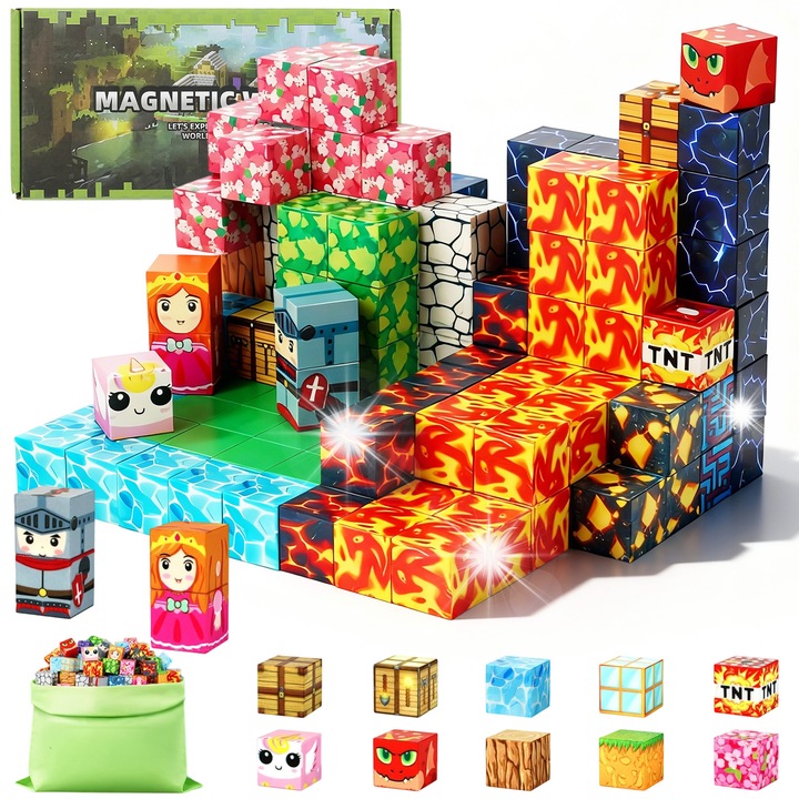 Set de constructie, 150 piese, educational, multicolor