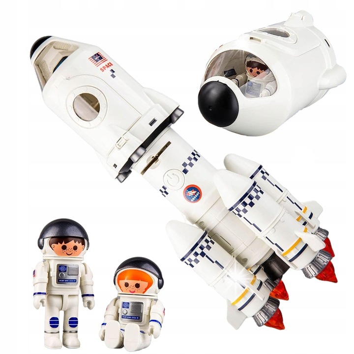 Űrrakéta projektorral, 5 az 1-ben, 2 űrhajós, 24 kép, 40x13.4cm