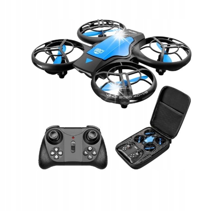 Drona 4DRC V8, acrobatii, set complet, multicolor, dimensiuni compacte