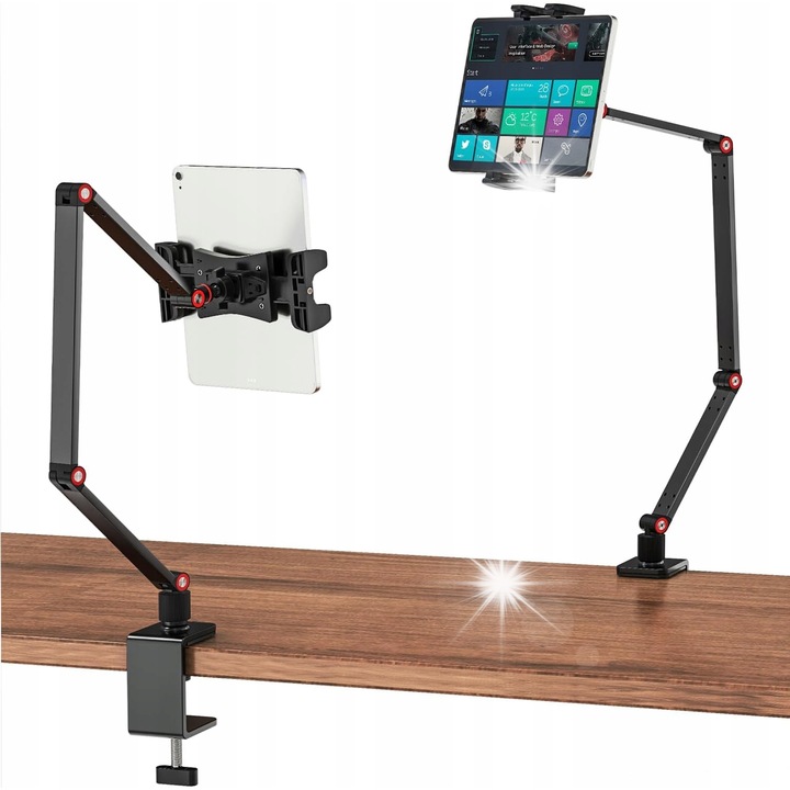 Suport pentru tableta cu brat reglabil, 360° rotire, negru