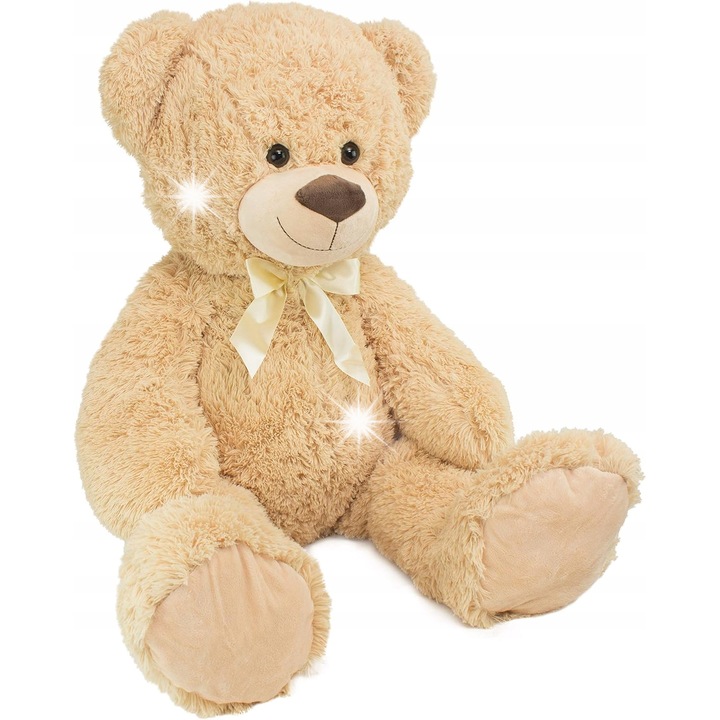 Ursulet de plus XXL, 100 cm, bej, jucarie de imbratisat si decorare