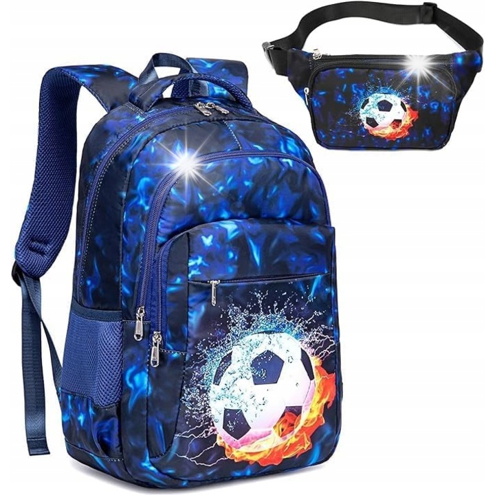 Iskolatáska fiúknak, elegáns modell, sok rekesszel, 42x31x12cm, egyedi design