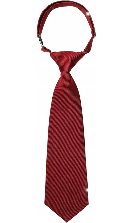 Cravata unisex, bordo, 27x36cm, din poliester, prelegata, pentru copii 2-10 ani