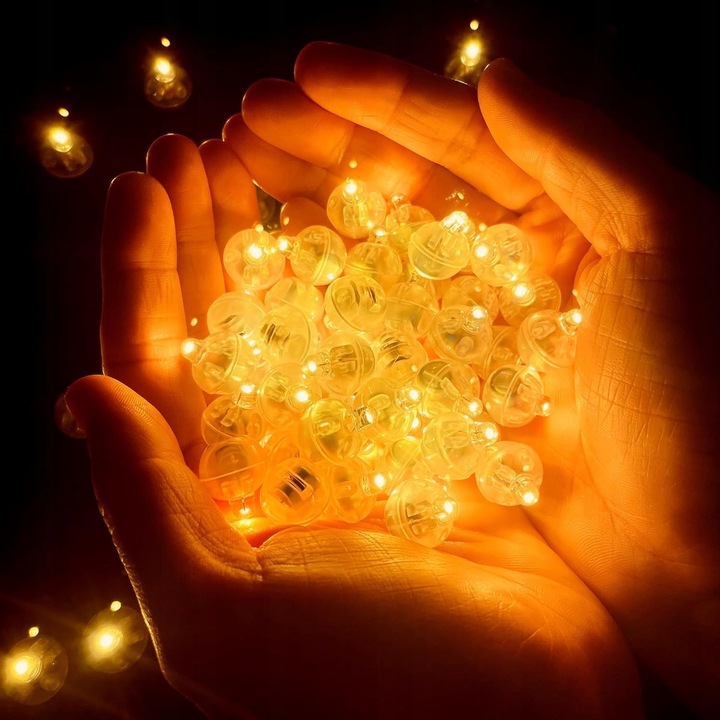 Set 150 lampi, bilute, mini LED portocalii pentru Halloween