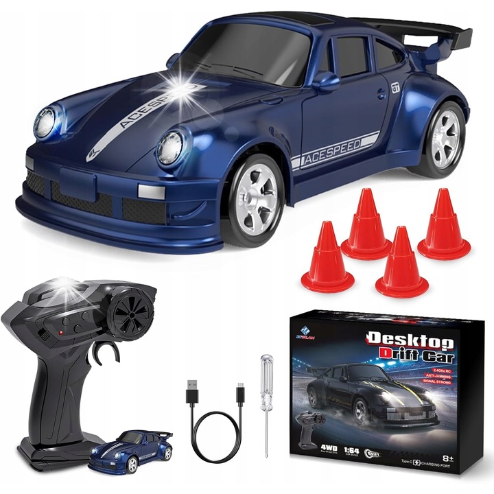 Masinuta RC Drift BuzzoXerex 1:64, 4WD, LED, 7,8x3,5x2,5cm