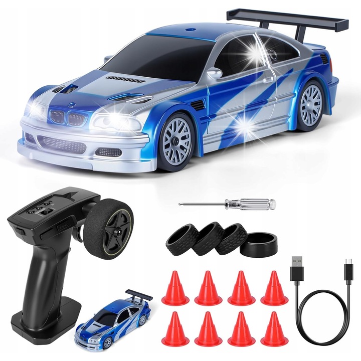 Masinuta electrica, 1:43, pentru drift, set, multicolor