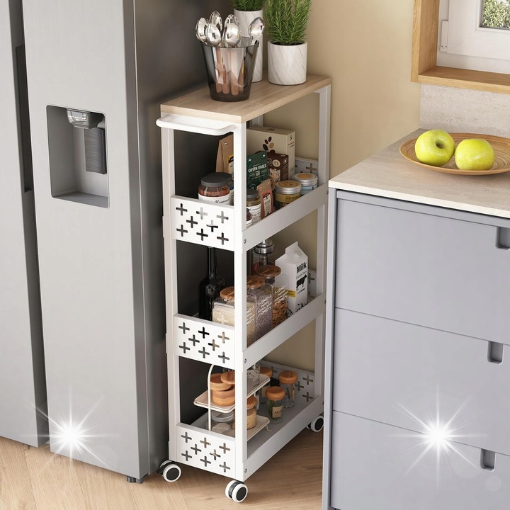 Fém polc, négy szintes, funkcionális, otthoni vagy irodai használatra