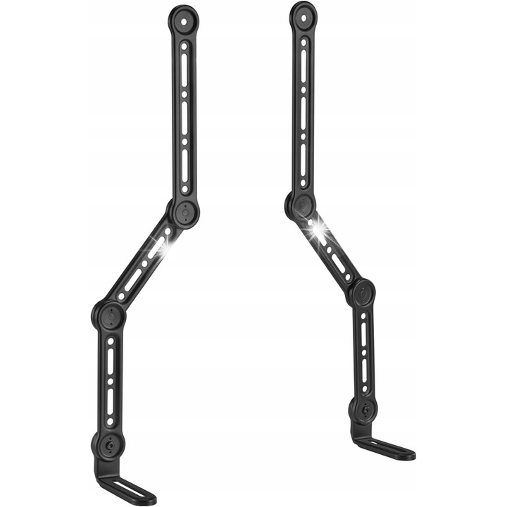 Универсална стойка за телевизор за саундбар, VESA монтаж, 15кг, черна, за екрани до 90", пълен комплект