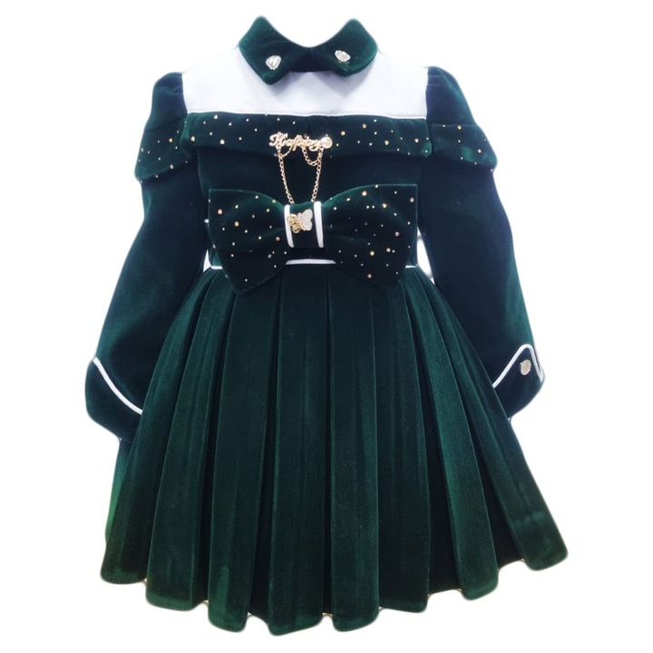 Rochita eleganta fetite, culoare rosie, Verde