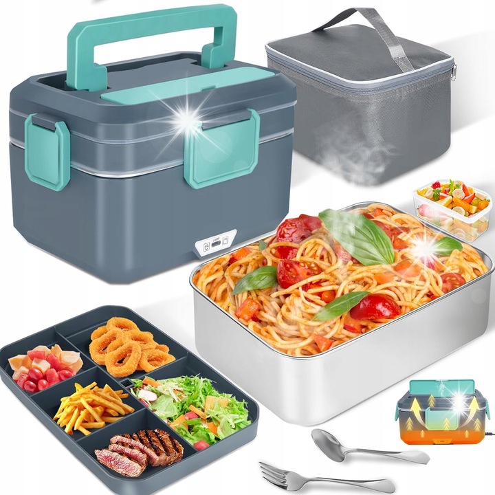 Cutie alimentara electrica, termos, 220V, cu lingurita