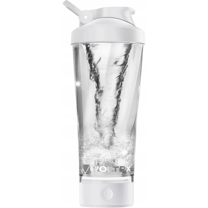 Elektromos mixer protein koktélokhoz, 700 ml, fehér, modern design, tritan anyag