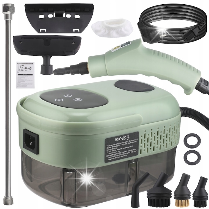 Aparat de curatat cu abur, 2500W, 3 perii, 1000ml, portabil, multicolor