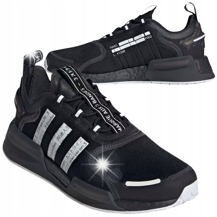 Férfi cipő adidas NMD V3, fekete/fehér, Boost technológia
