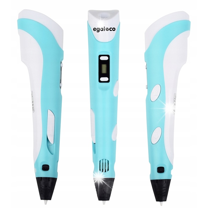 Egaleco 3D toll, teljes készlet, ABS és PLA filament, 18,5x4,5x3cm, többszínű