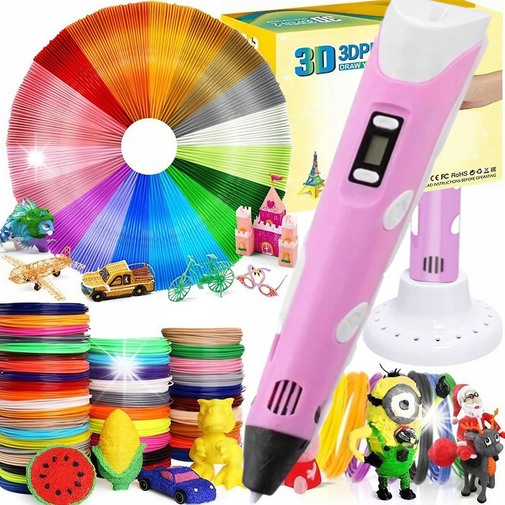 3D ceruzák, szett nyomtatóval, 150 méter, többszínű