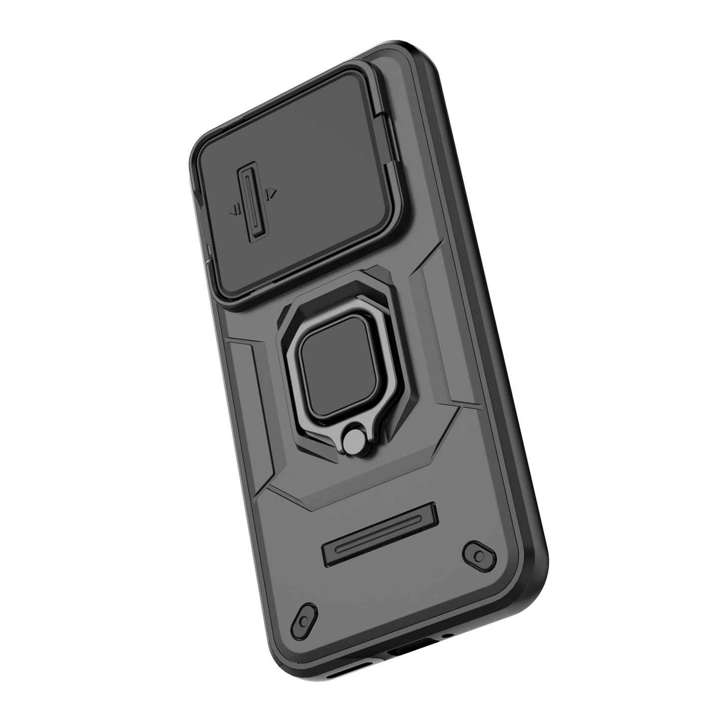 Husa telefon mobil pentru Xiaomi 15T Pro, TPU, suport pivotant 360°, negru