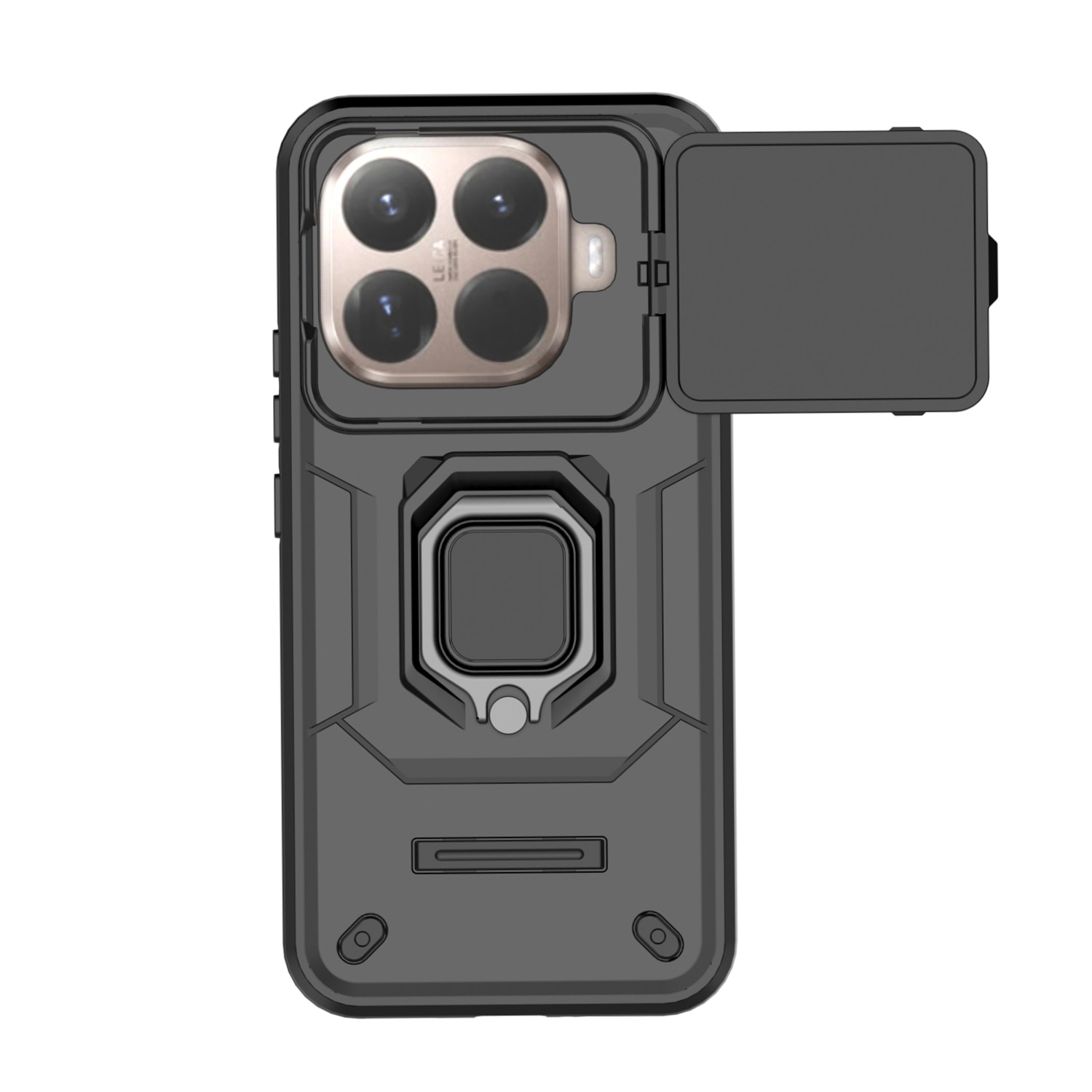 Husa telefon mobil pentru Xiaomi 15T Pro, TPU, suport pivotant 360°, negru