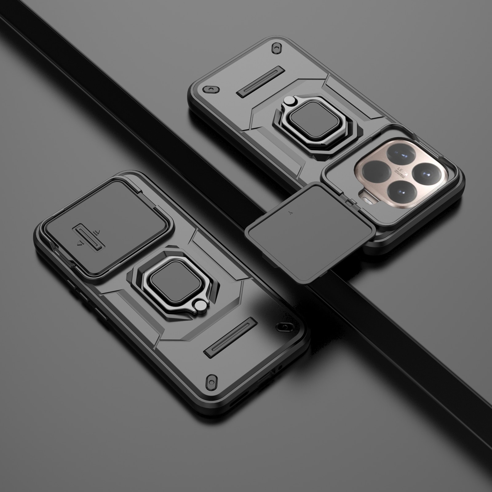 Husa telefon mobil pentru Xiaomi 15T Pro, TPU, suport pivotant 360°, negru