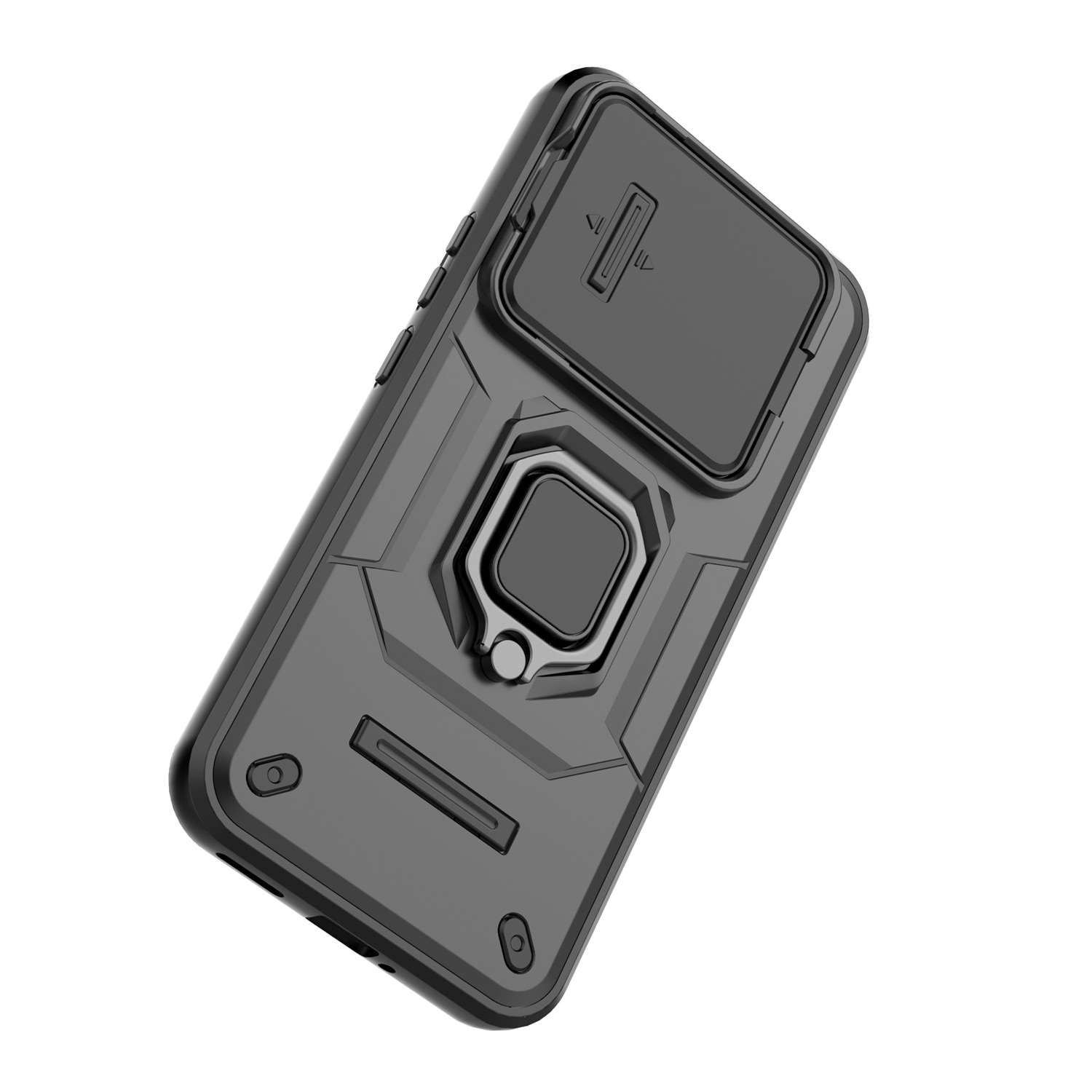 Husa telefon mobil pentru Xiaomi 15T Pro, TPU, suport pivotant 360°, negru