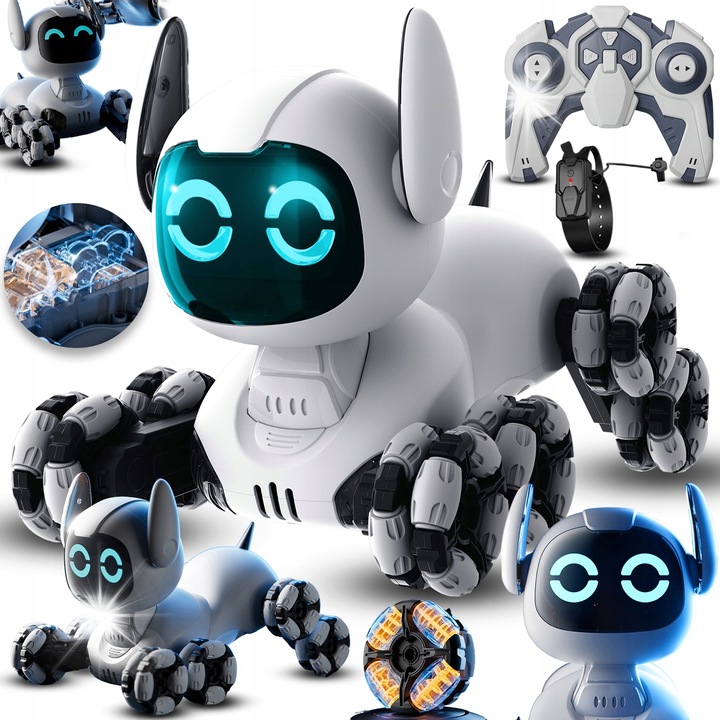 Robot de jucarie interactiv, 8 culori, acrobatii, set