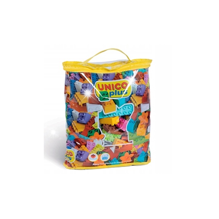 Set de constructie UNICO PLUS, Androni Giocattoli, 110 elemente, multicolor, pentru copii 1.5-5 ani