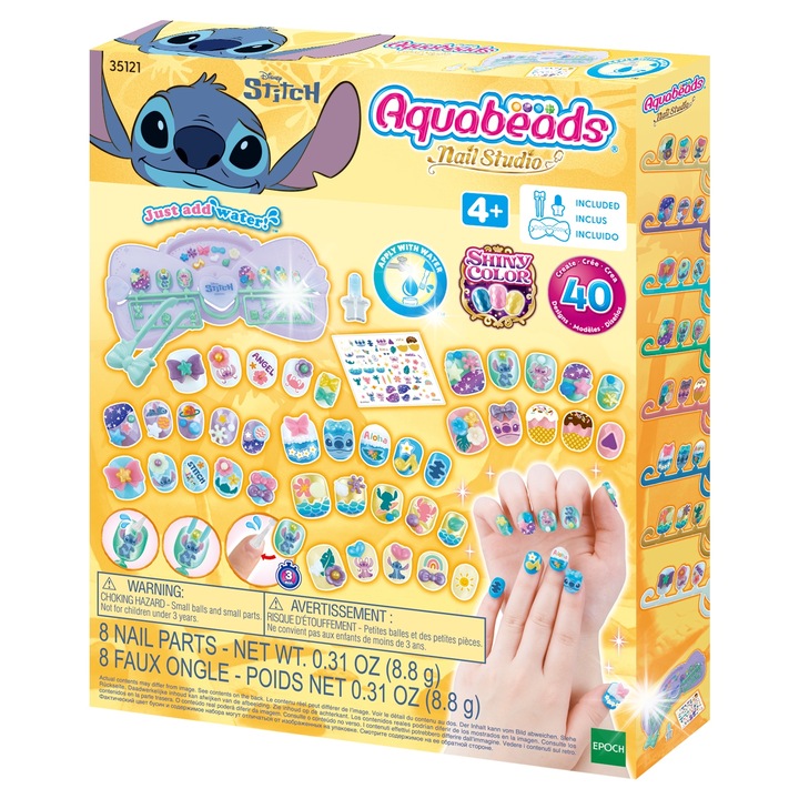 Set unghii, Aquabeads, multicolor, pentru copii de la 4 ani