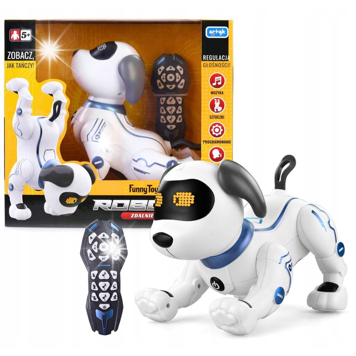 Robot interactiv Artyk, catel, reactie la comenzi vocale, dans, 4+