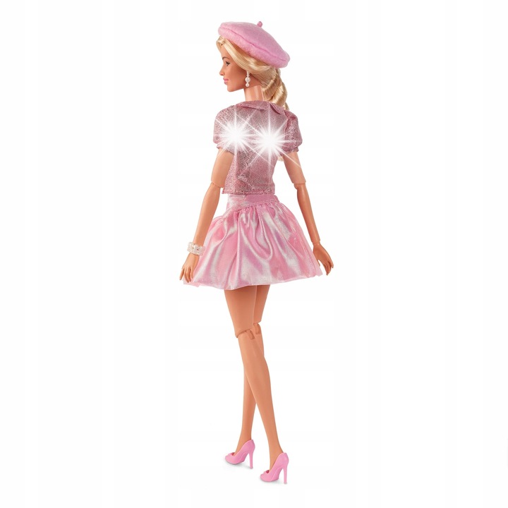 Papusa Barbie, colectie Barbie The Movie, rochie roz, 29cm, set cu accesorii