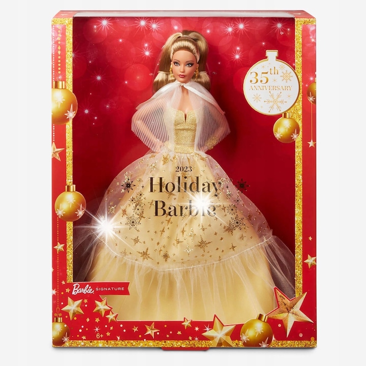 Кукла Барби, лимитирана серия, златна рокля, кестенява коса, подаръчен комплект
