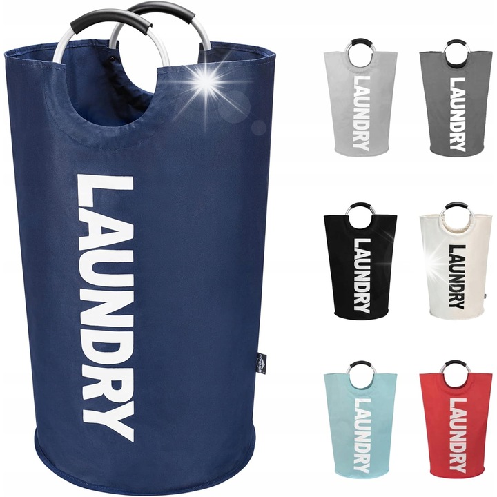 Cos de rufe pliabil 90L, material Oxford 600D, impermeabil, dimensiuni 38x38x79cm, culoare granat.