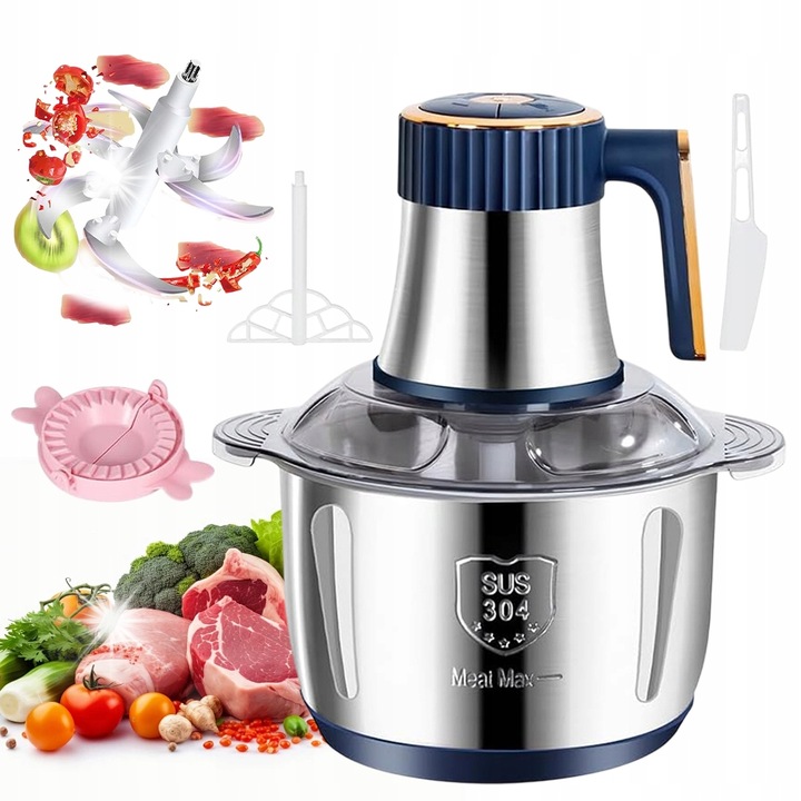 Електрически пасатор, Bedee, 500W, инокс, за зеленчуци и месо