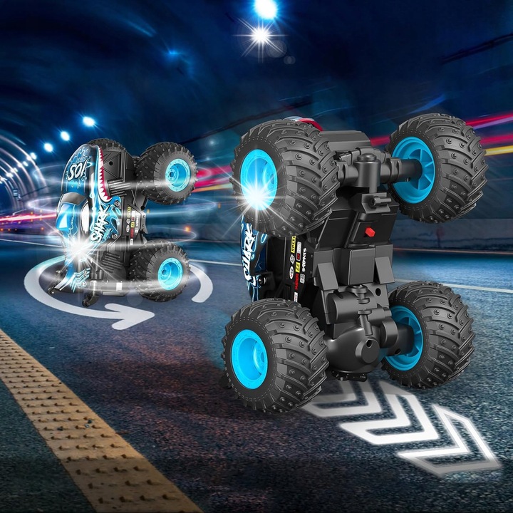 Офроуд кола с дистанционно управление Bedee, модел 1:20, 3 режима на осветление, синьо-черна, 16,6x17x14cm