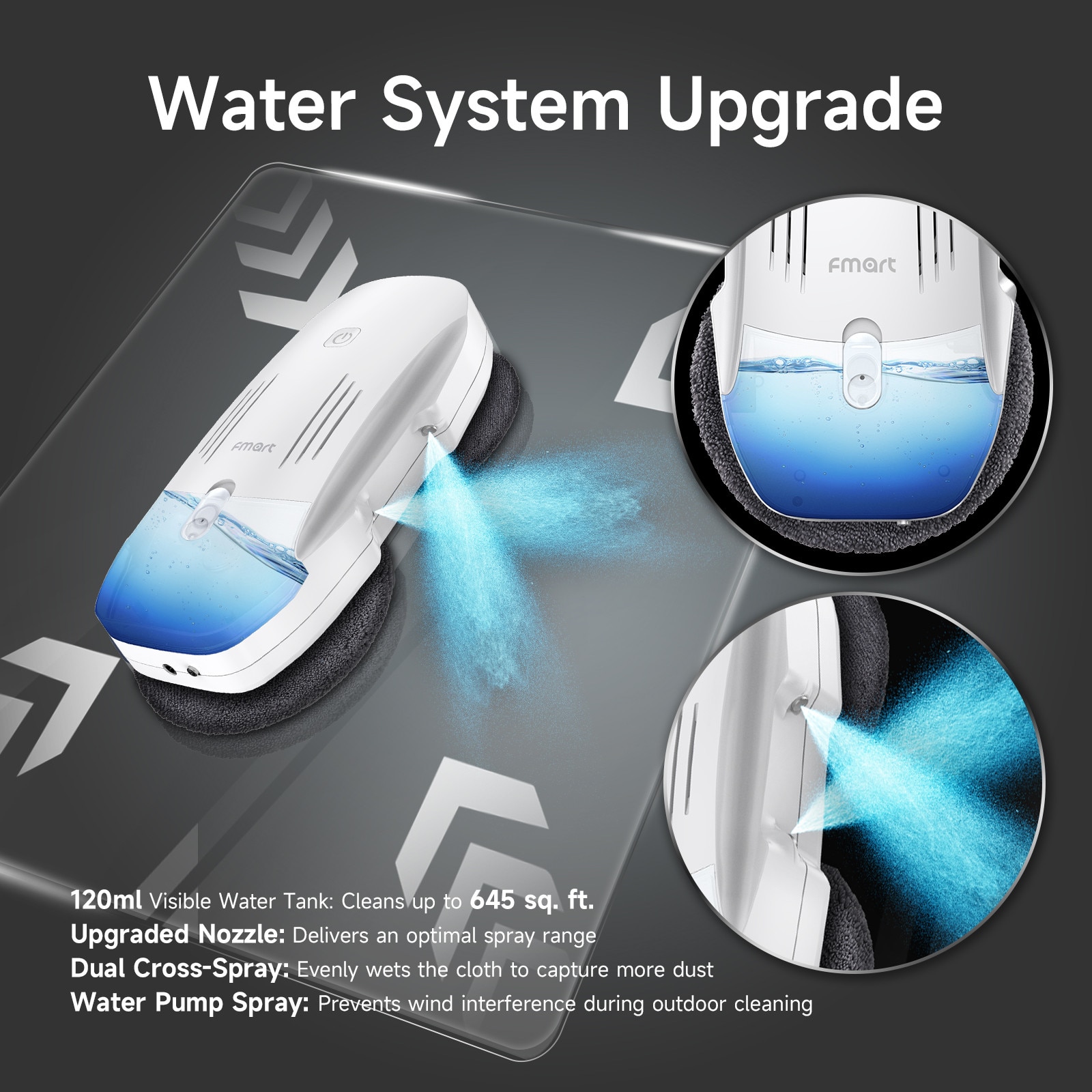 Robot inteligent de curatat geamuri Fmart T10 Pro
