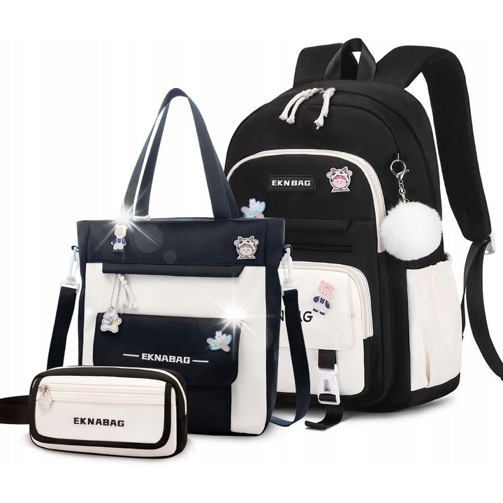 Ghiozdan scolar multicolor Squishmallows, set 4 in 1, dimensiuni 27,9x10,2x38,1cm