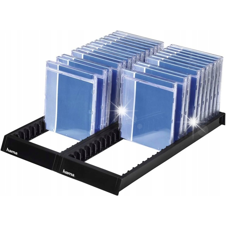 Organizator CD Flipper pentru 44 discuri, design modern, negru, fara montaj