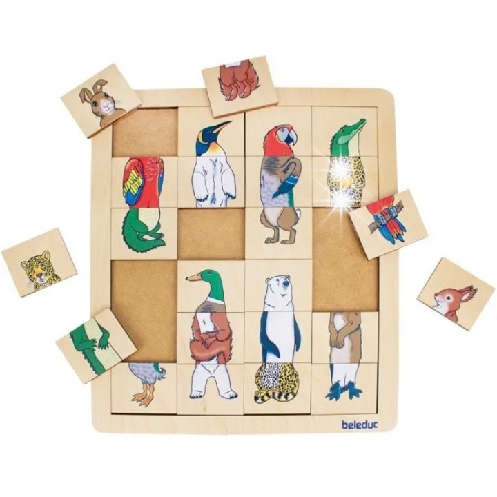 Beleduc fa puzzle, Állatvilág, 29x34x1cm, 4 éves kortól