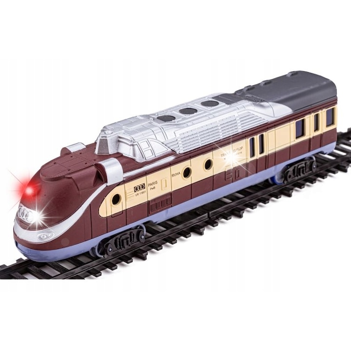 Trenulet de jucarie, Bemi Toys, Kolejka Kolej, 2 vagoane, multicolor