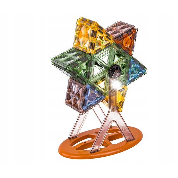 Set de constructie Bemi Toys, Klocki magnetice, 87 elemente, colorat