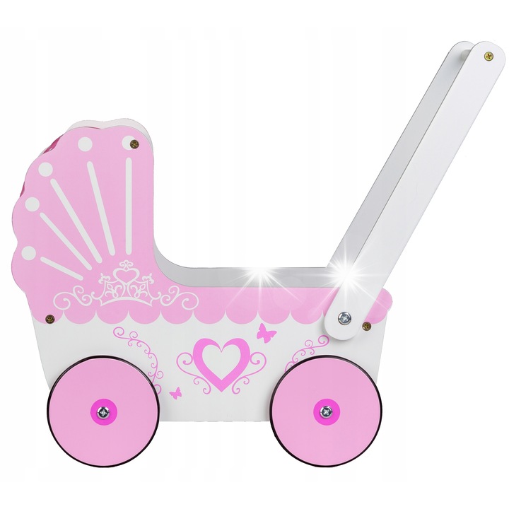 Bemi Toys babakocsi, rózsaszín, napernyővel
