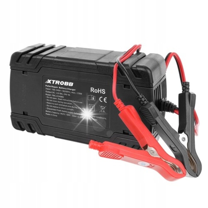 Redresor auto 12V/24V, BEMI, cu protectie completa, negru, 17x10cm