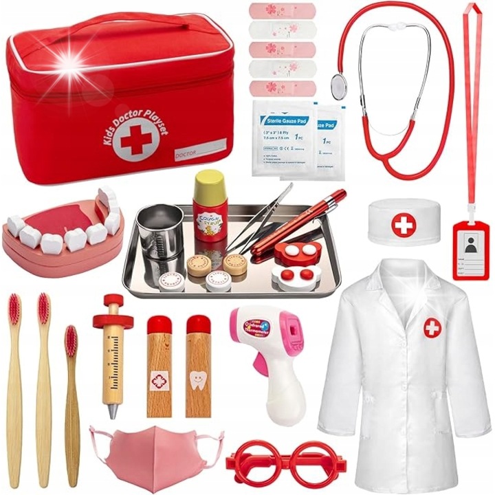 Set joaca doctor, 32 elemente, accesorii medicale
