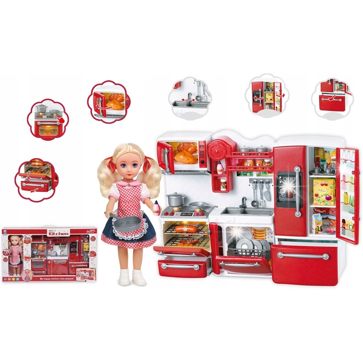 ACR babakonyha szett, hang- és fényeffektusokkal, 28 cm, többszínű