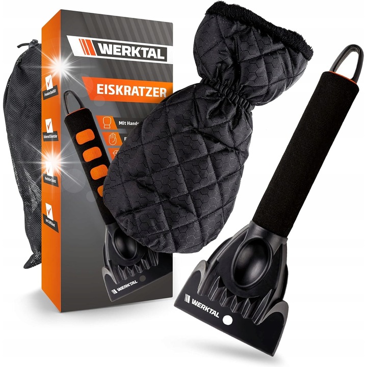 Racleta pentru geamuri cu manusa captusita, 100% eficienta, negru