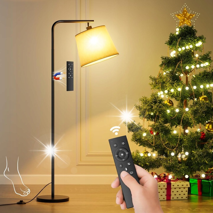 Lampa stand LED, eleganta, 3 temperaturi de culoare, reglare continua a luminozitatii, baza metalica, 1,8m cablu