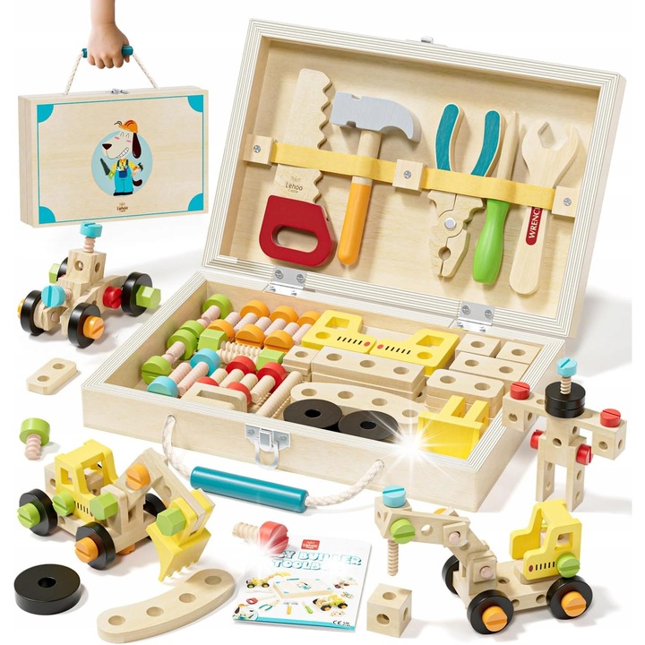 Set de unelte din lemn pentru mestesugari, pentru copii