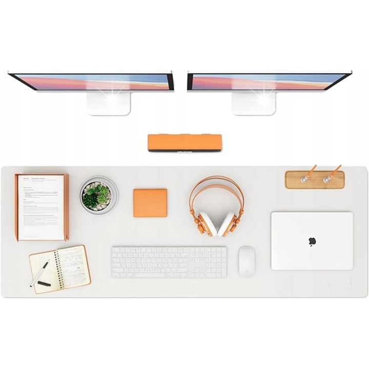 Masuta pentru birou, 120x43cm, din piele artificiala, impermeabila, antiderapanta, multicolor