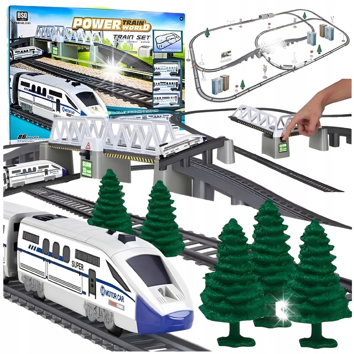 Trenulet de jucarie, AiM, Kolejka Elektryczna, 2 niveluri, 914cm, cu pod si tunel